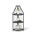 3 Tier Corner Open Shelf,Bookcase Freestanding Shelving Unit,Plant Stand Small Bookshelf For Living Room, Home Office, Kitchen, Small Space Black Corner Office American Design,Rustic Iron