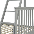 Twin Over Full Bunk Bed With Storage Drawers, Wooden Bunk Bed With Ladder And Safety Guard Rails Gray Full Gray Wood