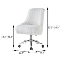 White And Chrome Swivel Office Chair Solid White Silver Office Rectangular Luxury Office Chairs Solid Back Swivel Fabric Metal