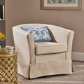 Swivel Chair With Loose Cover Natural Fabric