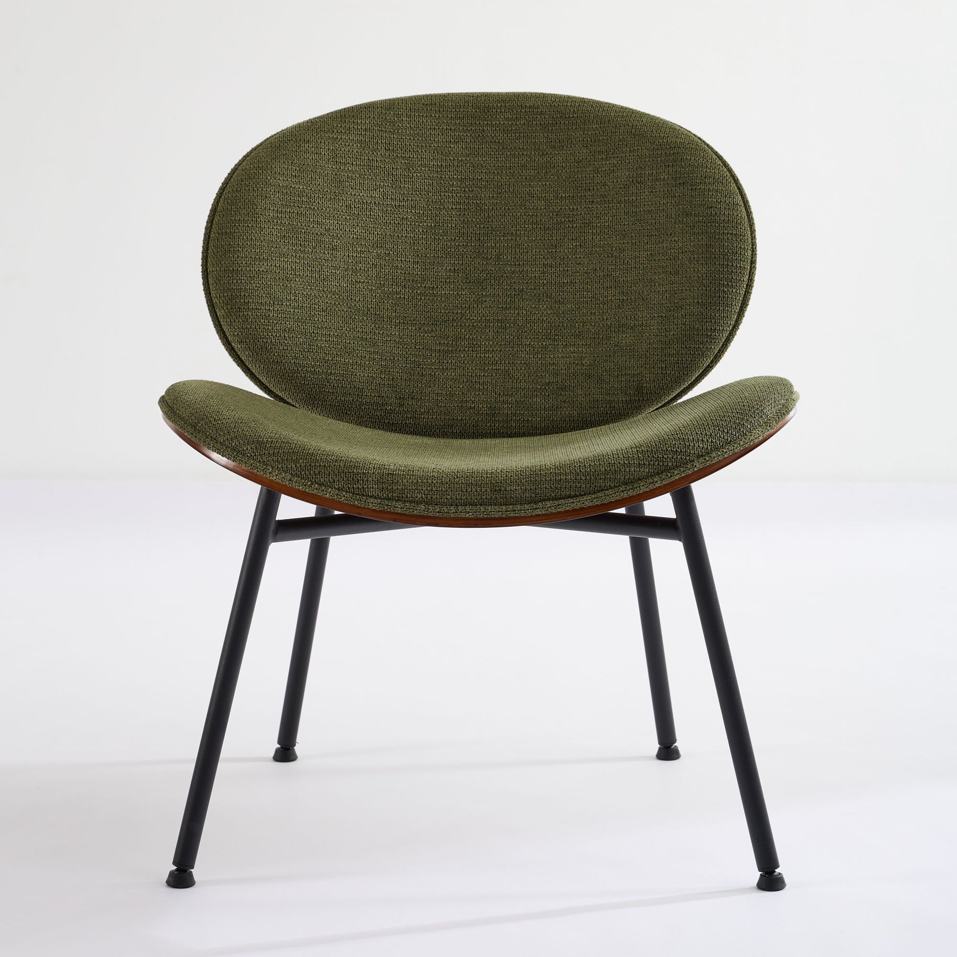 Mid Century Modern Shell Chair Single Side Chair Tripod,Green Fabric Lounge Chair In Walnut Finish Comfortable Backrest,Green Color,Sw1871Gn Green Primary Living Space Classic Foam Fabric