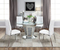 White And Chrome Padded Side Chair Set Of 2 Solid White Silver Dining Room Modern Side Chair Solid Back Set Of 2 Wood Fabric