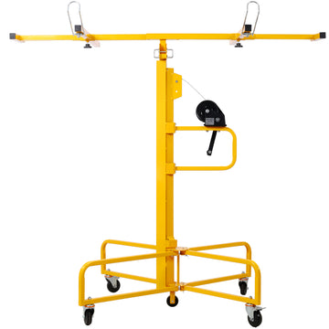 Drywall Lift Panel 13' Lift Drywall Panel Hoist Jack Lifter Jack Rolling Caster Wheel Sheetrock Drywall Lift Construction Tools,150 Lb. Capacity, 4Ft. X 16Ft. Max. Sheet Size ,Yellow Yellow Steel