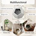 25.98'' Modern Pet Furniture Cat Litter Box, Sofa Side Table, Planter Mdf Multifunctional Furniture, Colored Flower Oak White Oak Mdf