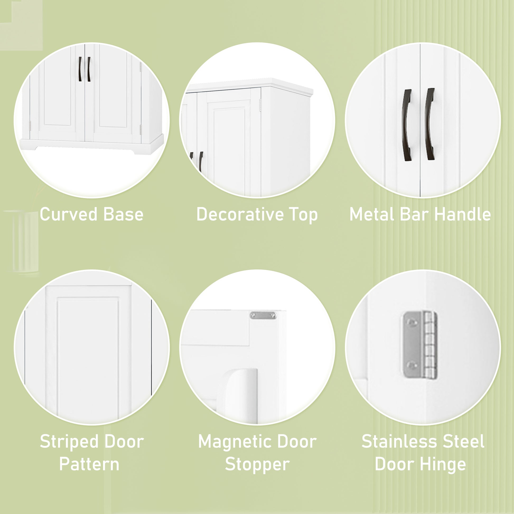 Bathroom Storage Cabinet With Multi Functional Storage Space, Drawer With Slide Rails, Adjustable Shelf, White White Mdf