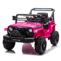 12V Kids Ride On Electric Truck Car W Parents Control,2Wd,Four Wheel Suspension,Early Education Function,Adjustable Volume,Usb,Mp3,Bluetooth,Microphone Jack,Power Display,Led Lights For Kids Aged 3. Pink Polypropylene