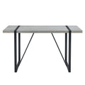 Table And Chair Set. Modern Minimalist Grey Marble Textured Mdf Dining Table With Metal Frame. Comes With 6 Chairs With Pu Cushions And Black Metal Legs. White Seats 6 Mdf Metal