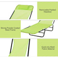 Outsunny Folding Chaise Lounge Chair, Pool Sun Tanning Chair, Outdoor Lounge Chair With Reclining Back,Mesh Seat, Headrest For Beach, Yard, Patio, Green Green Steel