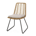 Deja Chair,2Pcs With 2 Cushions Light Brown Rattan