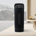 Space Heater, Portable Electric Heater With Adjustable Thermostat And Remote Control, Manual,Black Black Plastic