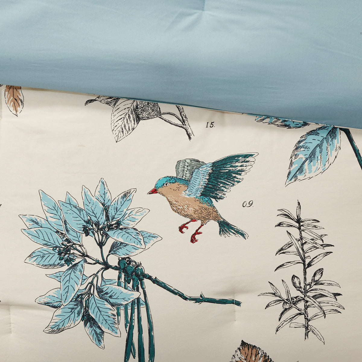 7 Piece Printed Cotton Twill Comforter Set Khaki Queen Queen Multicolor Cotton