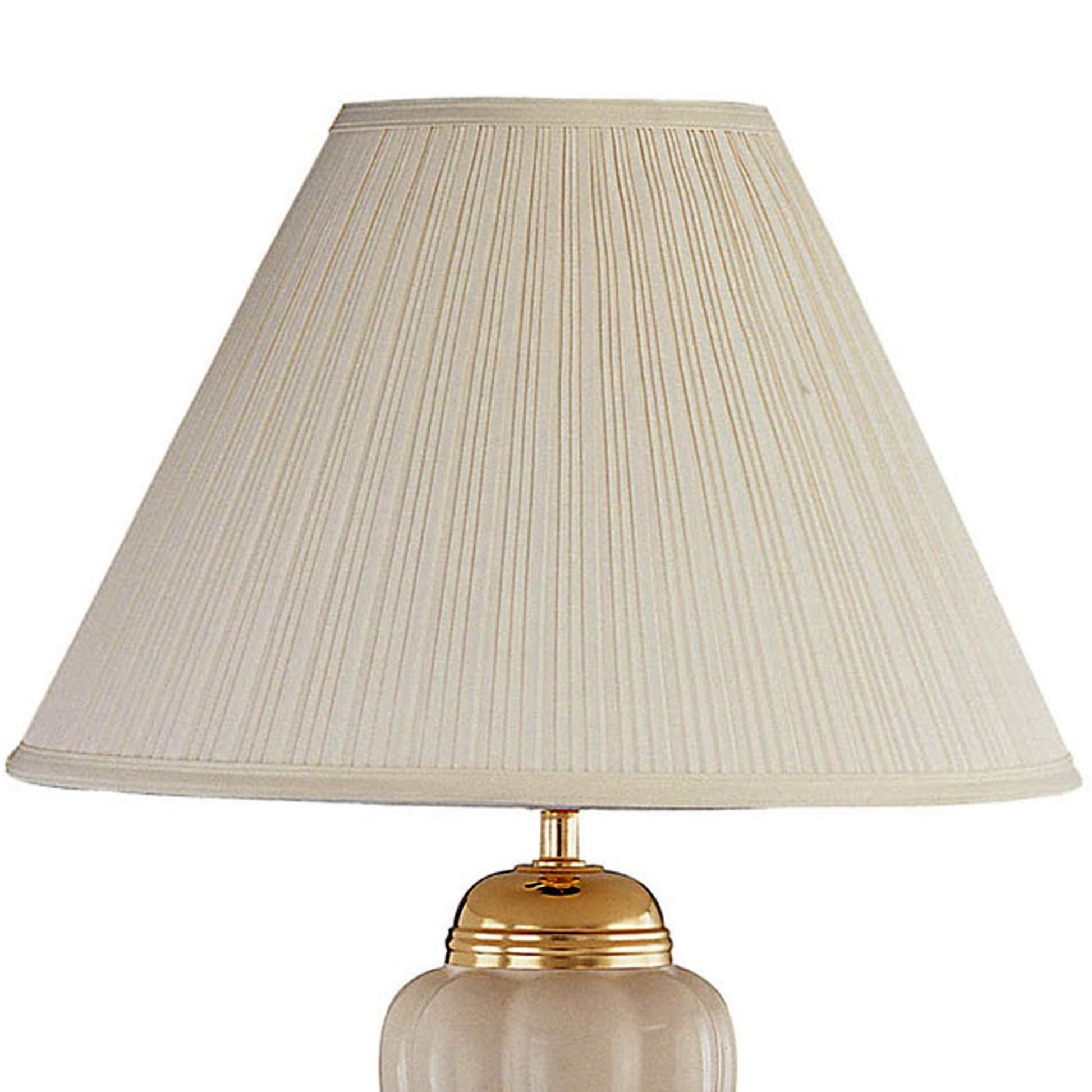 27" Tall Ceramic Table Lamp, Urn Shaped With Ivory Finish, Linen Shade Multicolor Ceramic