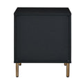 Black, Silver And Gold 3 Drawer Nightstand With Metal Leg White Black 3 Drawers Bedroom Rectangle Glam Drawers Wood Metal