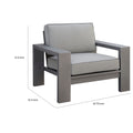 Aluminum Frame Patio Arm Chair With Padded Fabric Seating, Gray, Set Of Two Gray Aluminium