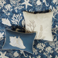 7 Piece Cotton Sateen Comforter Set Blue Queen Queen Blue Polyester