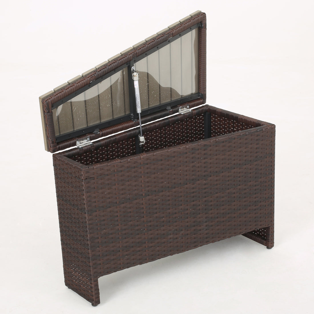 Madras Faux Wood Accent Table Brown Aluminium