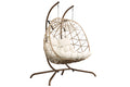 Outdoor Egg Swing Chair With Stand,Thick Cushions And Pillow Yes Deep Seating White Water Resistant Frame Fade Resistant Cushion Garden & Outdoor Classic 2 Person Seating Group Cotton Rattan Metal