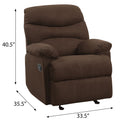 Chocolate Pillow Top Arms Recliner With Tufted Back Chocolate Microfiber Manual Handle Wood Primary Living Space Pillow Back Handle Eucalyptus Pillow Top Arms Microfiber