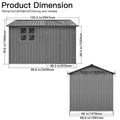 Metal Garden Sheds 6Ftx8Ft Outdoor Grey With Window Grey Metal