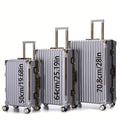 Luggage Sets Expandable Aluminum 20 24 28 Inch Three Model Set, Stylish Suitcase With Aluminum Frame Password Lock, Suitable For Travel Suitcases And Suitcases Antique Gray Contemporary Aluminum