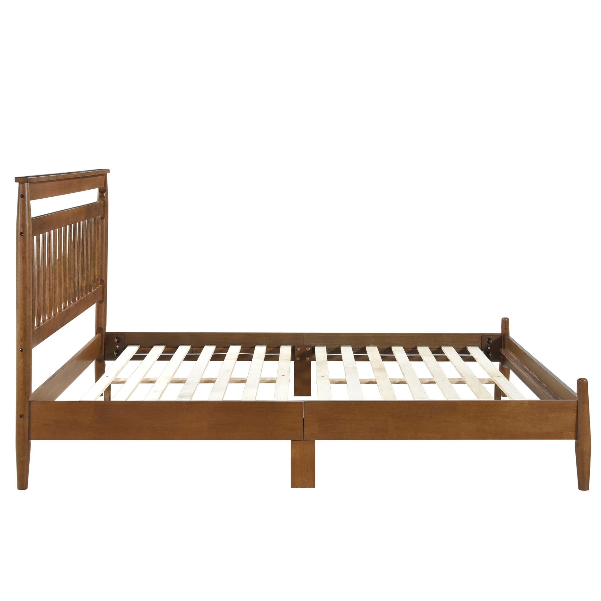 Transitional Design Full Platform Bed Chestnut Finish Wood Frame Bedroom Furniture 1Pc Bed In A Box Box Spring Not Required Full Chestnut Wood Bedroom Wood