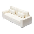 Cozy Duo White Loveseat Sofa Beige Polyester Wood Solid Wood Mdf 2 Seat