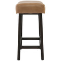 26 Inch Wooden Framebackless Counterstool, Beige Beige Solid Wood