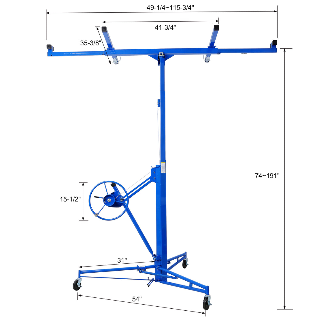 Drywall Panel Hoist Drywall Lift Rolling Panel Hoist Jack Lifter 16Ft Blue Color Blue Metal