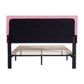 Full Size Upholstered Platform Bed Frame With Modern Button Tufted Linen Fabric Headboard, No Box Spring Needed, Wood Slat Support, Easy Assembly, Pink Full Pink Linen