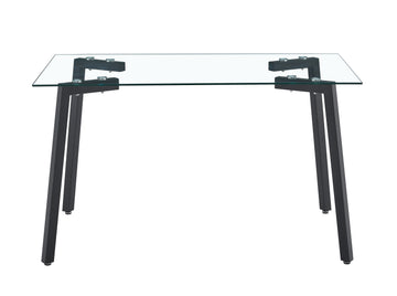 Glass Dining Table Transparent, 130*80* 8Mm Chormed Legsilver Color Silver Clear Seats 4 Glass
