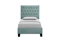 Luma Blue Twin Upholstered Bed Twin Blue Foam Solid Wood