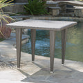 Dominica 35Inch Sq Table Pvc Grey Iron