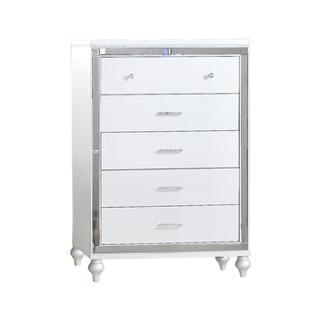 Sterling Mirror Framed Chest Made With Wood In White Color White Bedroom Contemporary,Modern Wood