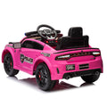 Licensed Dodge Charger,12V Kids Ride On Police Car W Parents Remote Control,Anti Collision Bar,Front& Top Alarm Light Design,Police Car Sticker,Megaphone,Three Speed,Slow Start,Four Wheel Suspension. Pink Plastic