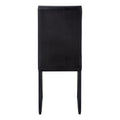 Dining Chair, Set Of 2, Side, Upholstered, Kitchen, Dining Room, Black Leather Look, Black Metal, Contemporary, Modern Black Foam Faux Leather