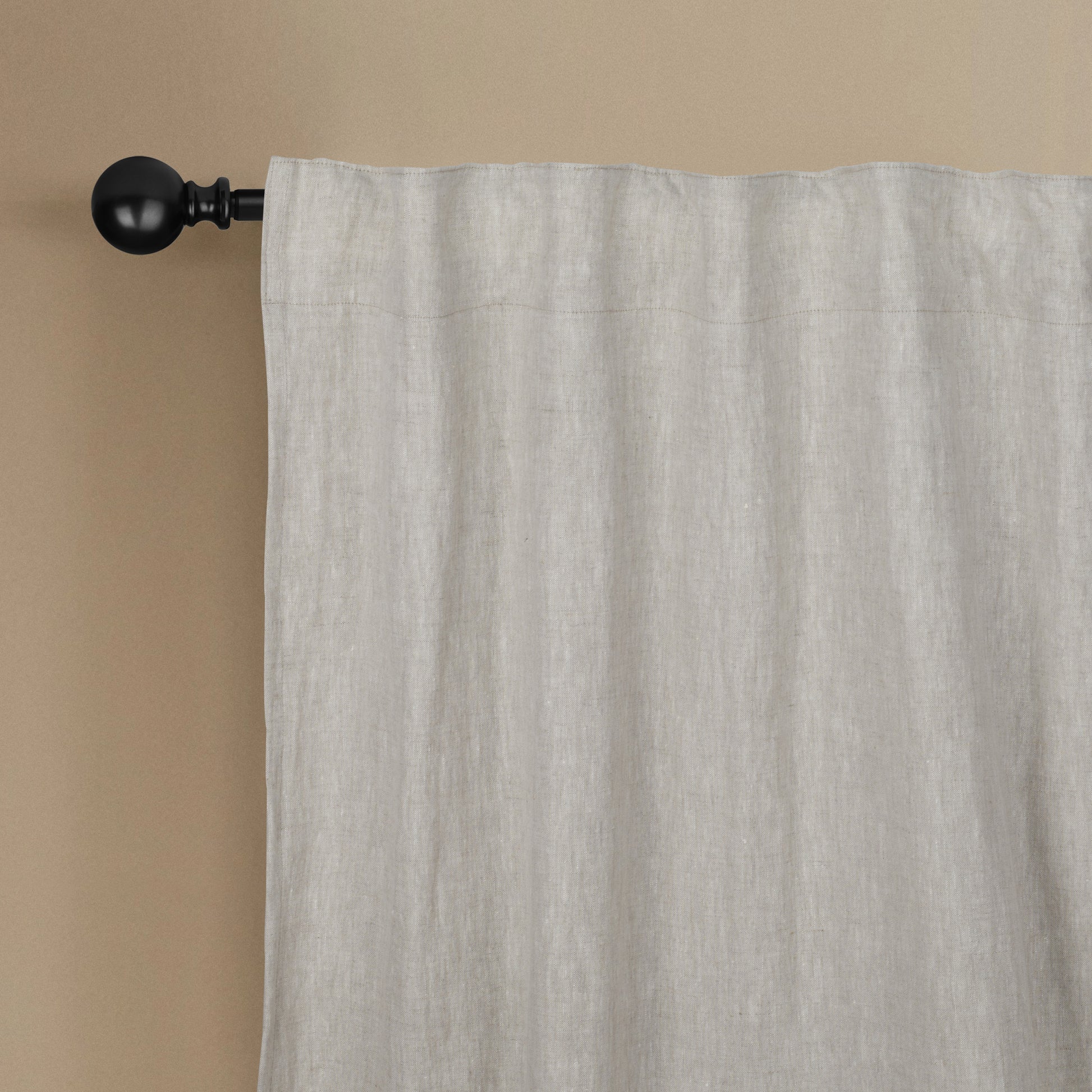 Newport Unlined Window Curtains For Bedroom, Linen Curtains For Living Room, 108 Inches Long Curtains For Living Room, Greige Greige Linen
