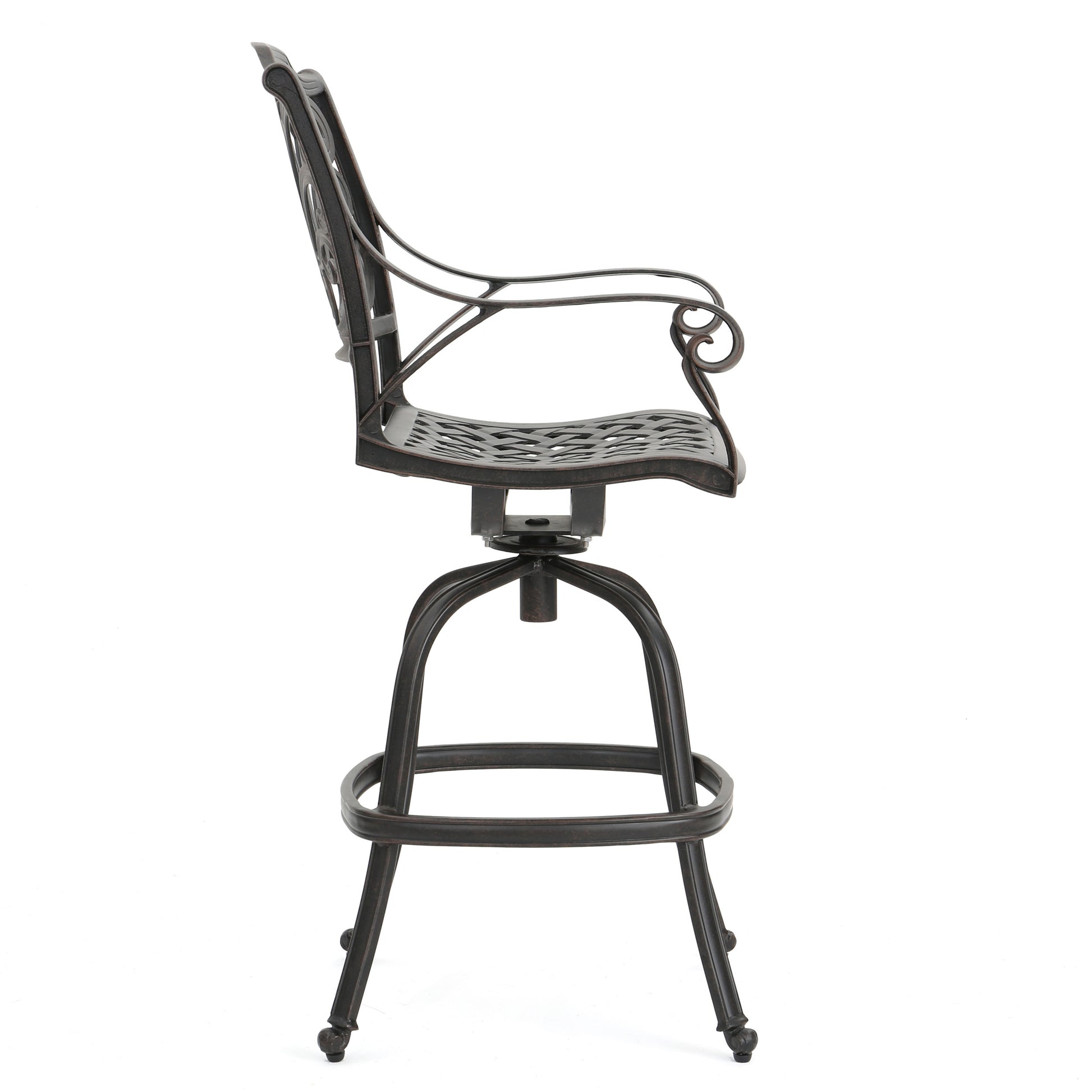 Cast Aluminium Swivel Bar Stool Copper Aluminium