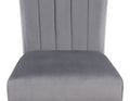2Pc Casual Upholstered Velvet Upholstery Chair Channel Tufted Back Wooden Dining Room Furniture Gray Black Black,Gray Dining Room Contemporary,Modern Accent Chairs Tufted Back Set Of 2 Wood