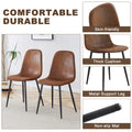 Table And Chair Set. Modern Dining Table With Mdf Top And Beautiful Mdf Legs. Comes With Brown Comfortable Chair With Seat And Metal Legs. Suitable For A Wide Range Of Decorative Styles. Brown,Wood Seats 4 Mdf