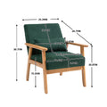 Leisure Chair With Solid Wood Armrest And Feet, Leisure Chair, Wood Frame, Velvet, Solid Rubber Wood Legs, Mid Century Modern Accent Chair, For Living Room Bedroom Studio Chair,Two Packs Emerald Corduroy