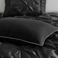 7 Piece Tufted Comforter Set Black Queen Queen Black Polyester