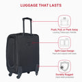 20 Inch Suitcase Black Black Oxford Fabric