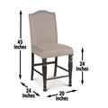 Caswell 7 Piece Dining Set Pearl Silver Silver White Wood