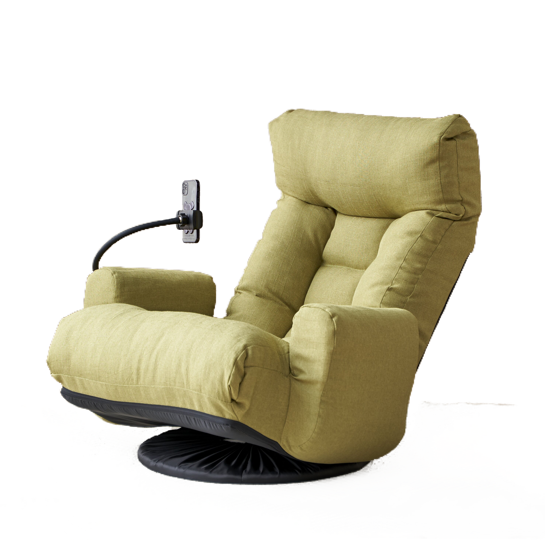 Adjustable Head And Waist, Game Chair, Lounge Chair In The Living Room, 360 Degree Rotatable Sofa Chair,Rotatable Seat Leisure Chair Deck Chair Green Metal Soft Cotton Metal