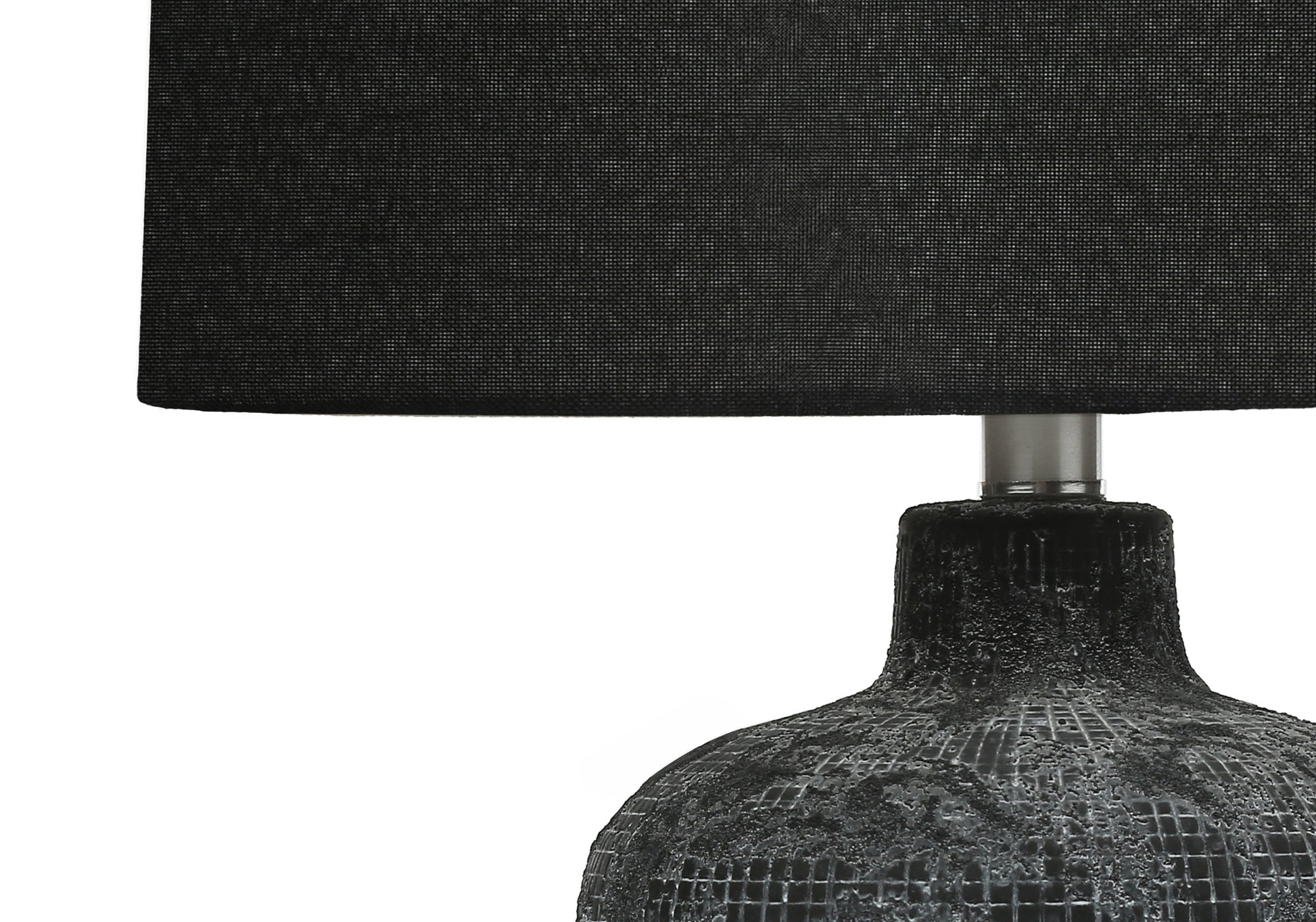 Lighting, Table Lamp, 24"H, Black Ceramic, Black Shade, Contemporary Black Ceramic