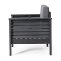 Outdoor Acacia Wood Club Chairs With Cushions, Dark Gray, 27.75