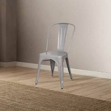 Silver Stackable Side Chair Set Of 2 Solid Silver Dining Room Side Chair Set Of 2 Metal