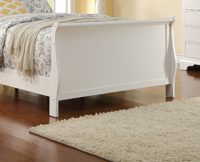 Modern 1Pc Twin Size Bed Bedroom Furniture Sleigh Design Headboard Footboard Plywood 1Pc Bedframe White Color Box Spring Required Twin White Wood Bedroom Contemporary,Modern,Transitional,Ultra Modern Rubberwood Bed Frame Plywood