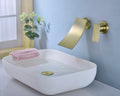 Wall Mount Widespread Bathroom Faucet Gold Bathroom Brass