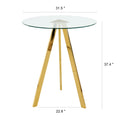 Modern Kitchen Glass Dining Table Round Tempered Glass 31.5